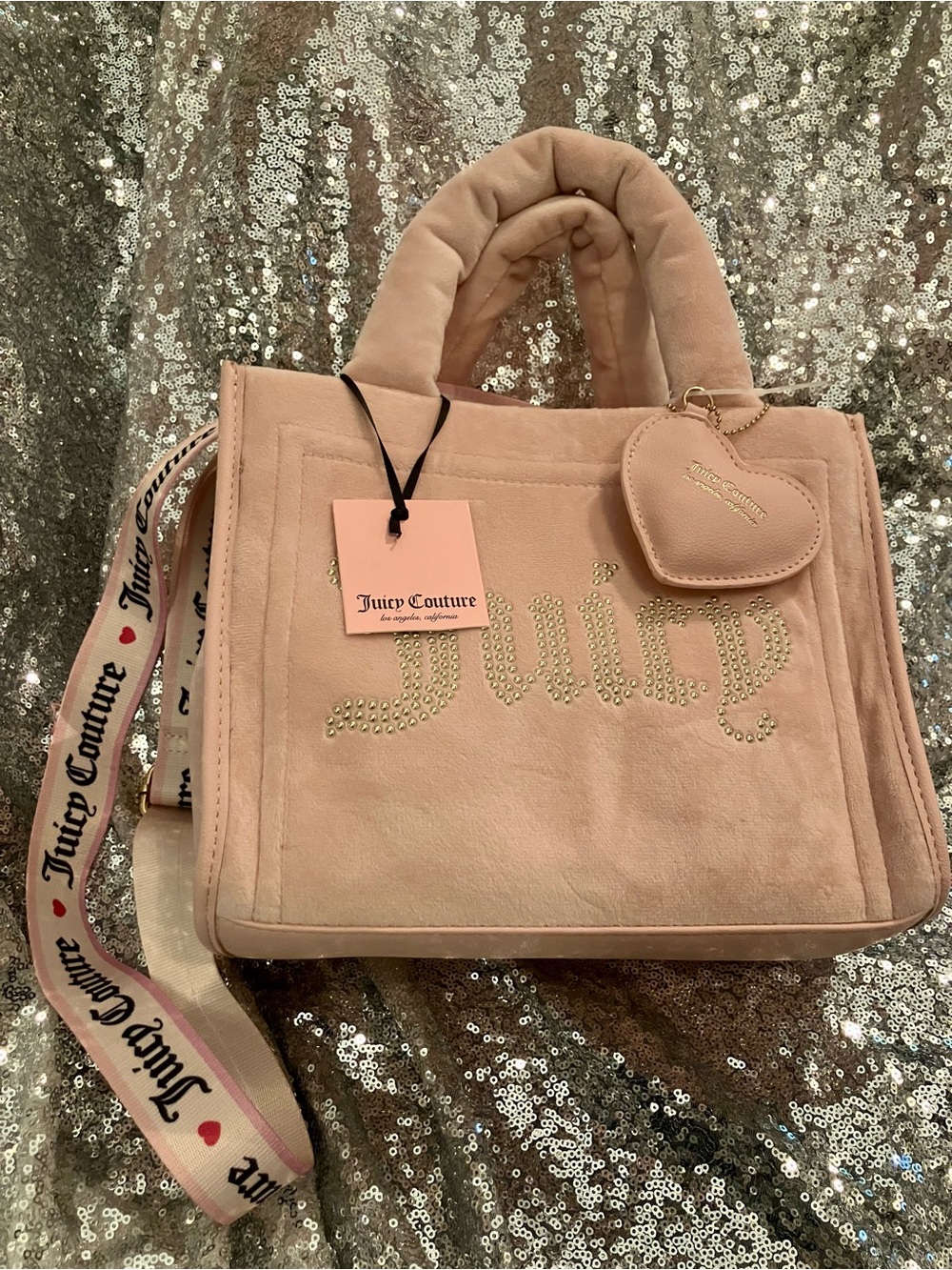 NWT Juicy Couture Pink Velvet Extra Spender Mini Tote
